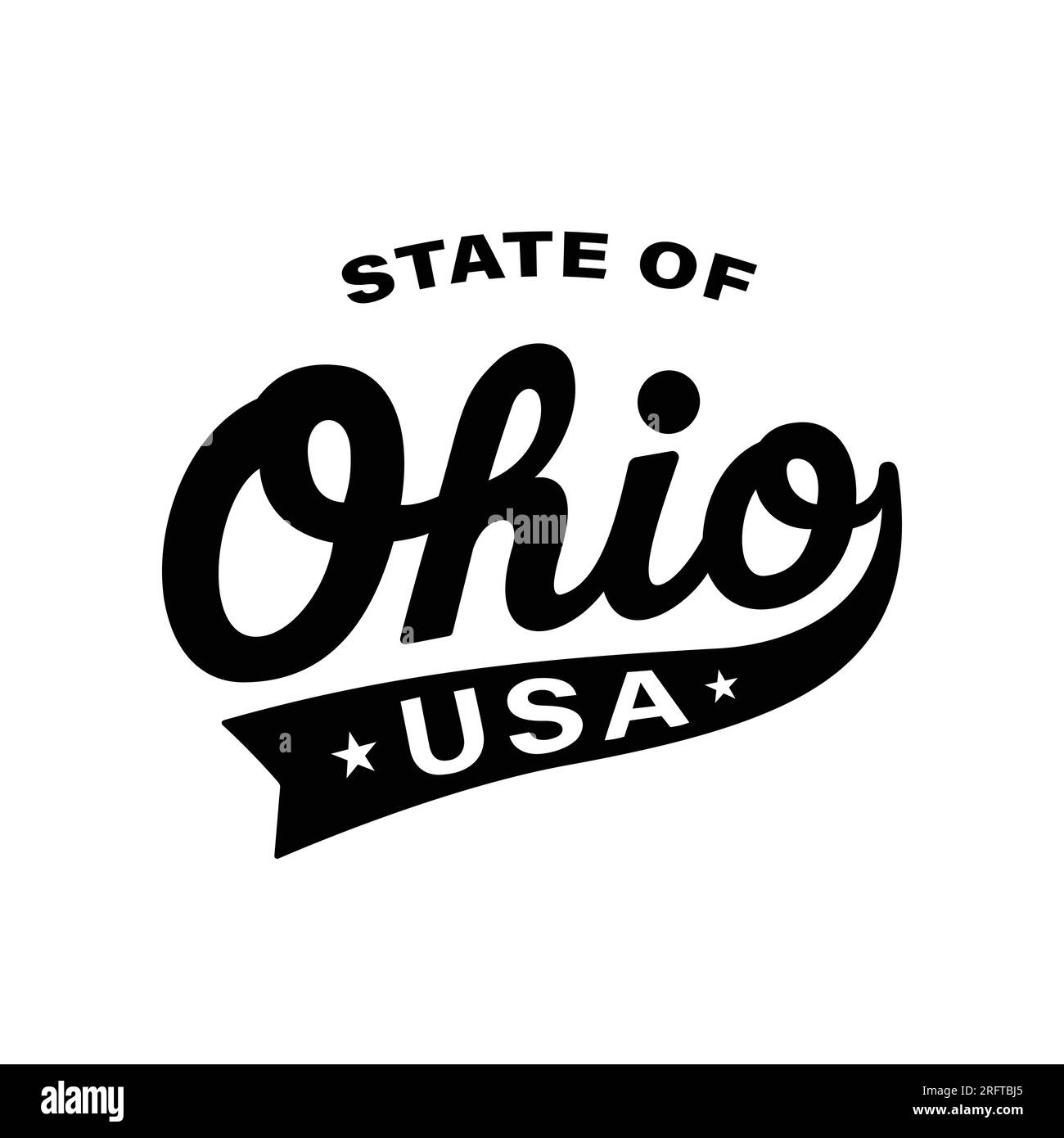 Motif lettrage State of Ohio. Ohio, États-Unis, conception typographique. Ohio, conception de texte. Vecteur et illustration. Illustration de Vecteur