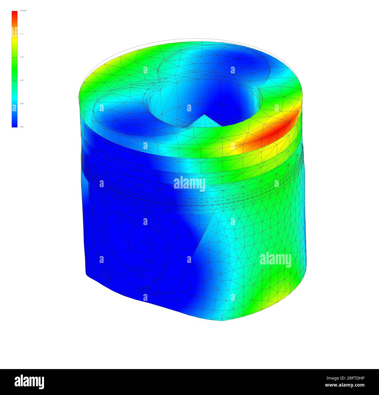 Méthode des éléments finis, FEM, voiture à moteur à combustion à piston d'analyse, essai de mouvement de traction Banque D'Images