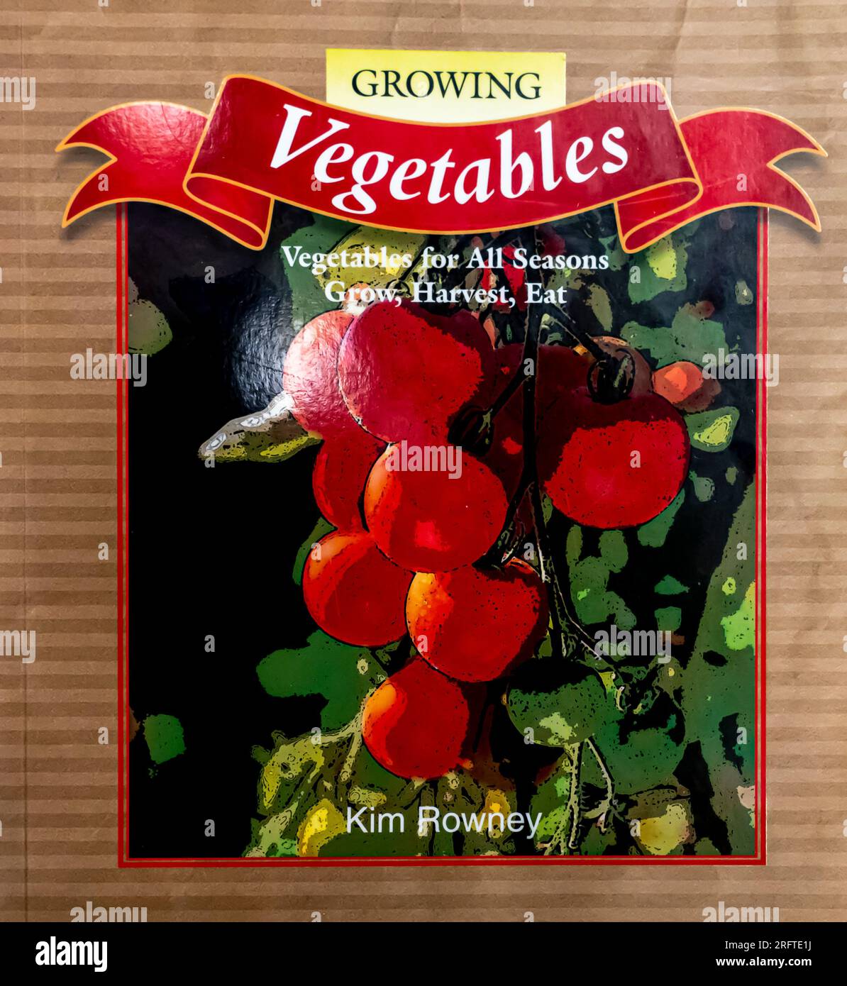 Livre Growing Vegetables de Kim Rowney Banque D'Images
