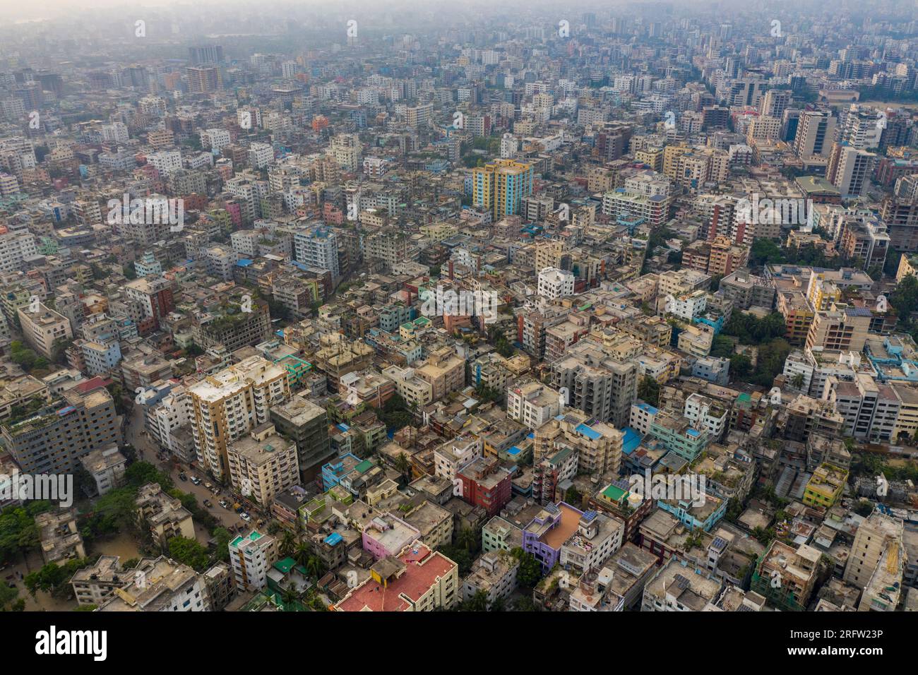 Vue aérienne de Dhaka, la capitale du Bangladesh. Banque D'Images