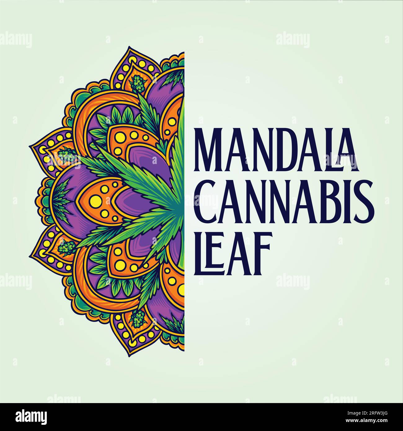Mythique mandala cannabis moyen-oriental illustrations vectorielles de géométrie pour votre logo de travail, t-shirt de marchandises, autocollants et dessins d'étiquettes, affiche, gr Illustration de Vecteur