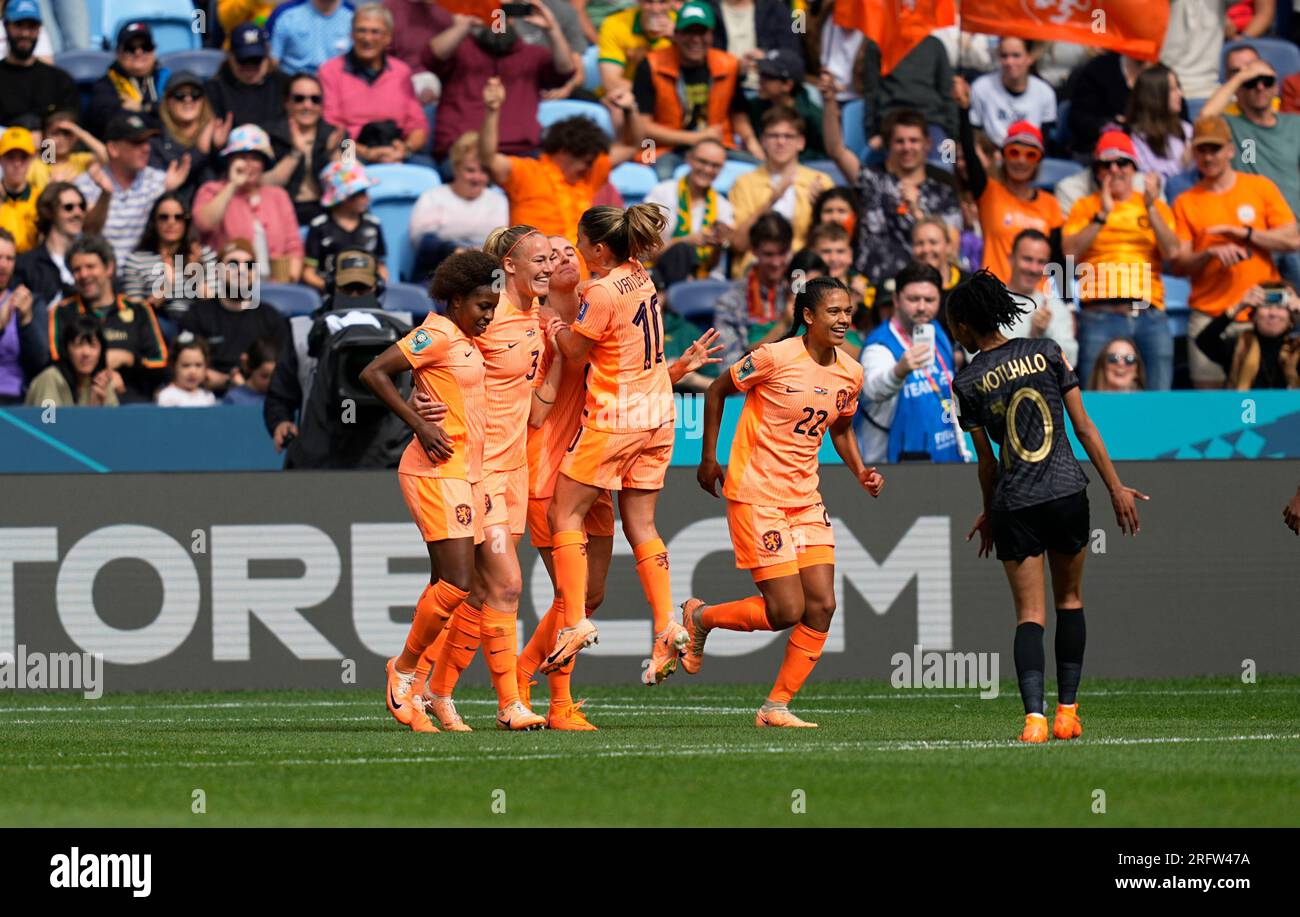 06 2023 août : Jill Roord (pays-Bas) célèbre le premier but de l'équipe lors d'un tour de seize - coupe du monde féminine de la FIFA Australie et Nouvelle-Zélande 2023 match, pays-Bas vs Afrique du Sud, au Emirates Stadium, Sydney, Australie. Kim Price/CSM crédit : CAL Sport Media/Alamy Live News Banque D'Images