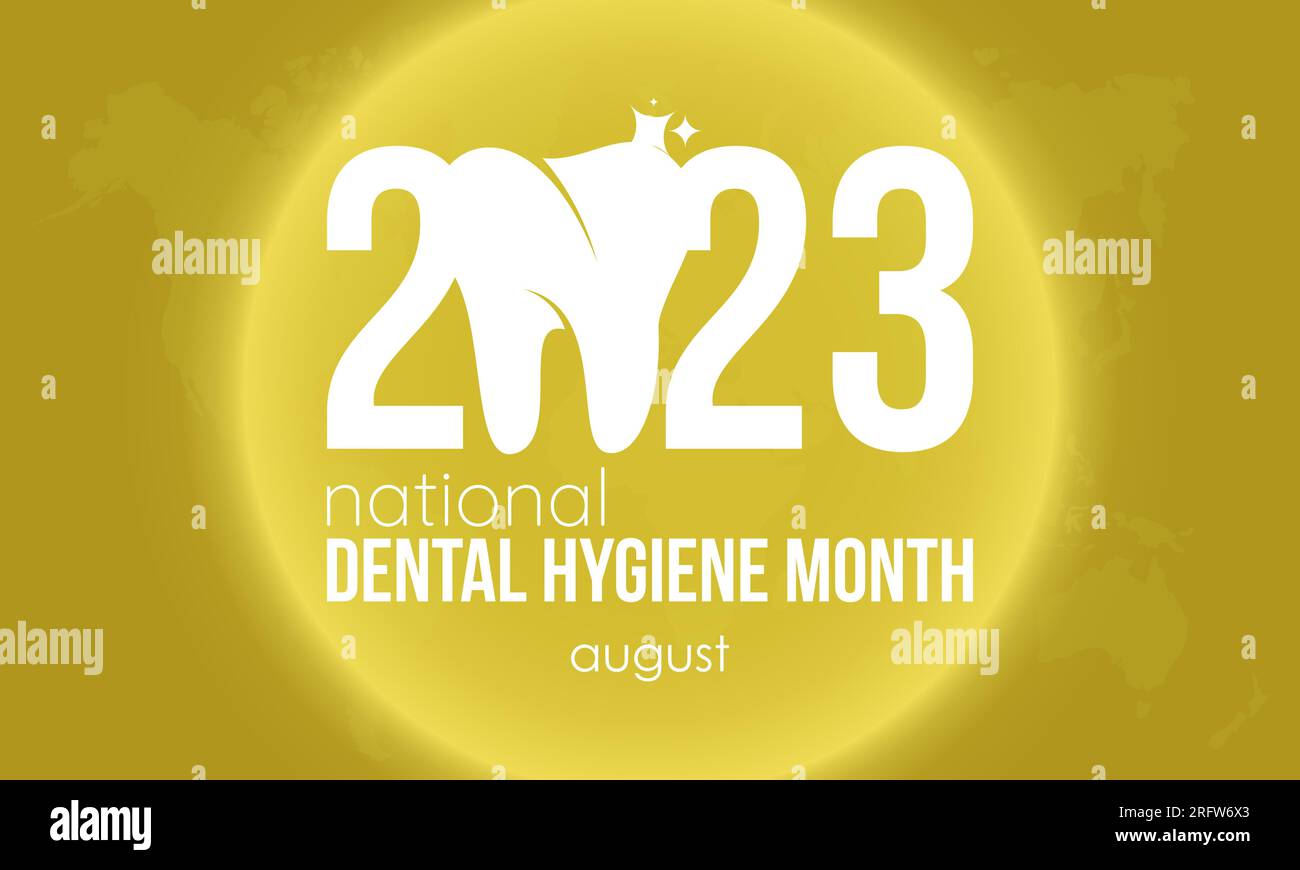 Illustration de conception vectorielle du mois national de l'hygiène dentaire 2023 concept. Concept de soins dentaires pour la santé bucco-dentaire, le lavage des dents ou l'urgence médicale Illustration de Vecteur