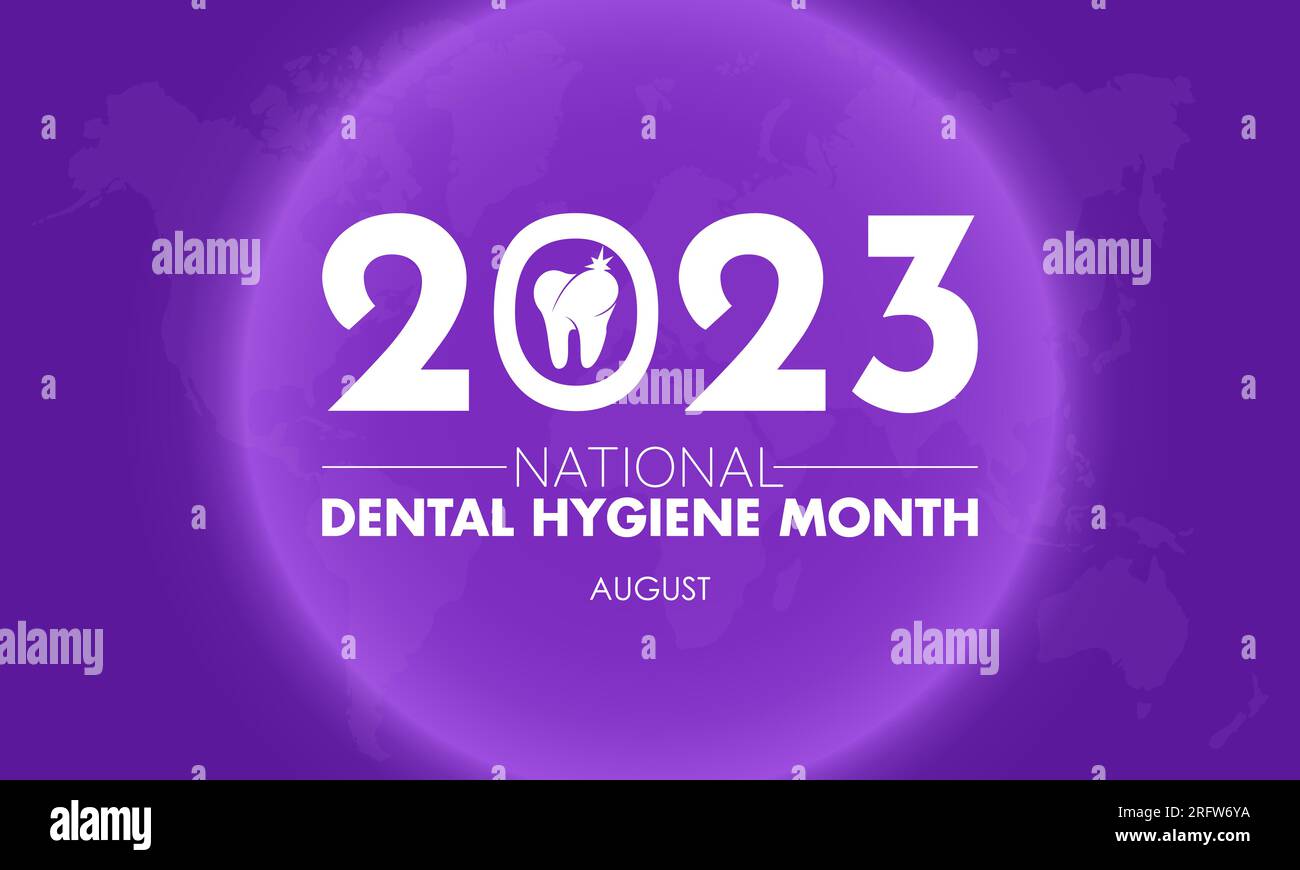 Illustration de conception vectorielle du mois national de l'hygiène dentaire 2023 concept. Concept de soins dentaires pour la santé bucco-dentaire, le lavage des dents ou l'urgence médicale Illustration de Vecteur