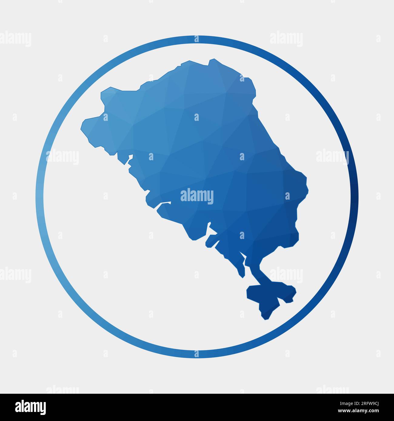 Icône de l'île du côlon. Carte polygonale en anneau dégradé. Panneau rond bas poly Colon Island. Illustration vectorielle. Illustration de Vecteur