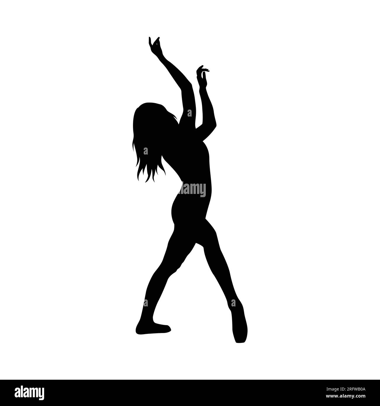 Illustration vectorielle silhouette de femme danseuse noir et blanc Illustration de Vecteur