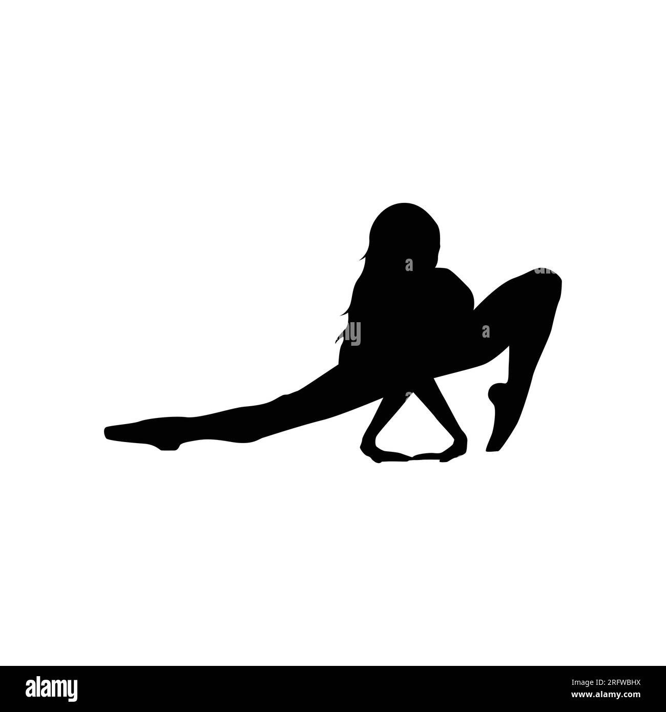 Danseuse de ballet femme silhouette illustration vectorielle noir et blanc Illustration de Vecteur