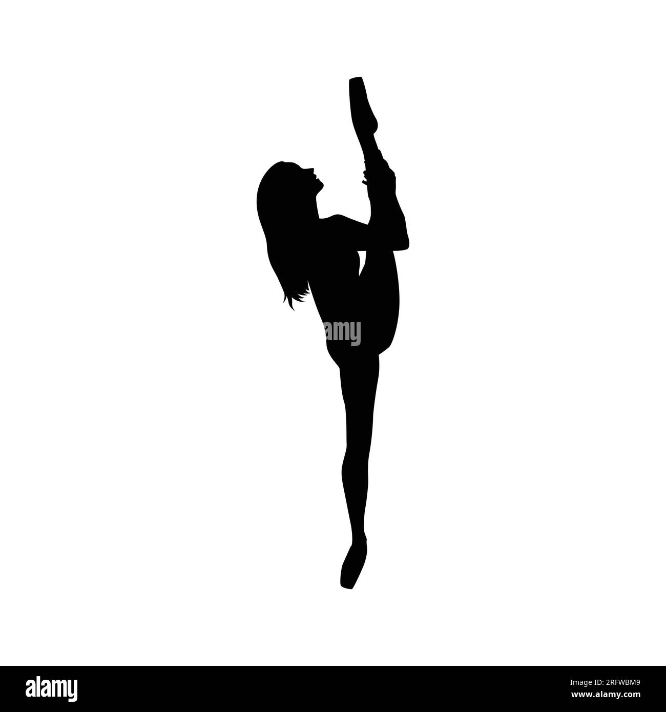 Illustration vectorielle silhouette de femme danseuse noir et blanc Illustration de Vecteur