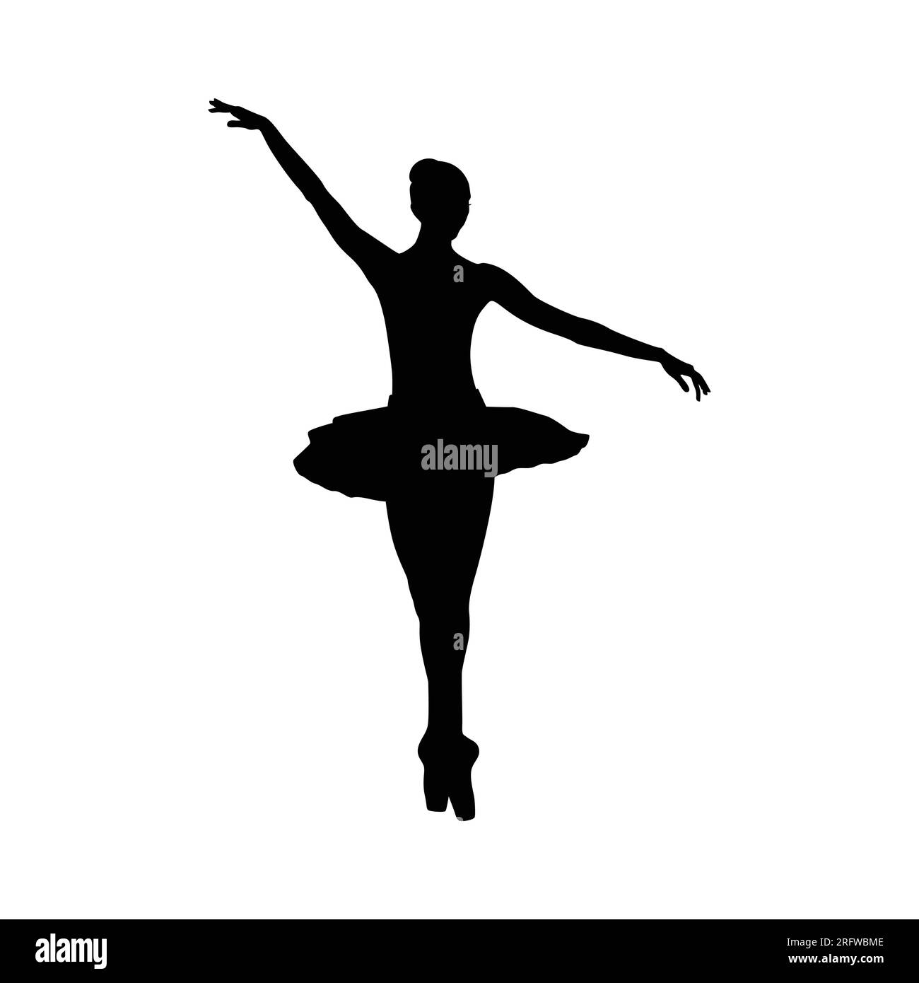 Ballerine femme silhouette illustration vectorielle noir et blanc Illustration de Vecteur