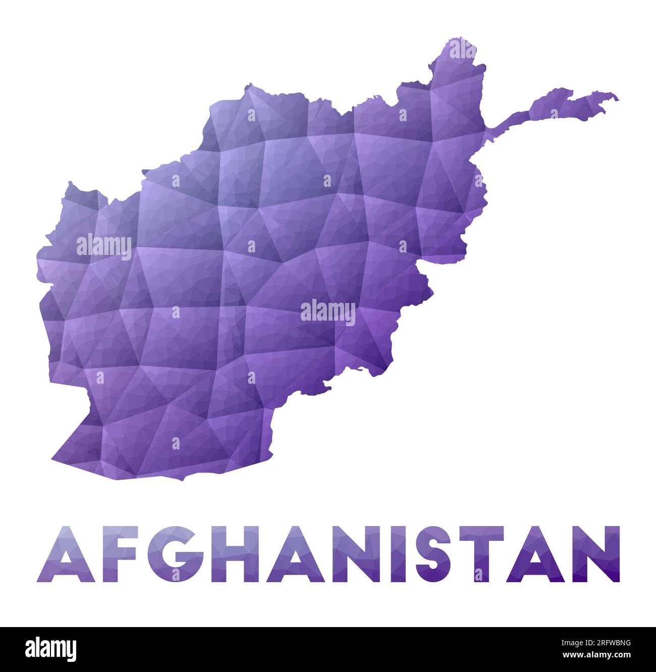 Carte de l'Afghanistan. Illustration basse poly du pays. Motif géométrique violet. Illustration vectorielle polygonale. Illustration de Vecteur