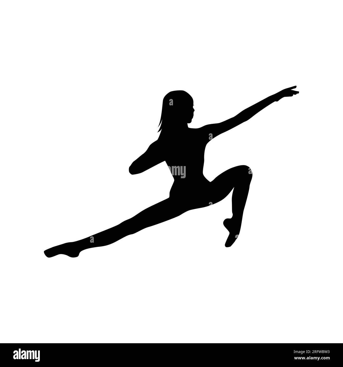 Danseuse de ballet femme silhouette illustration vectorielle noir et blanc Illustration de Vecteur