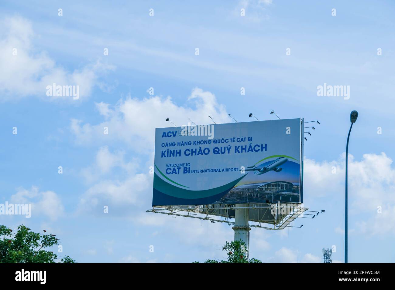 Vue extérieure de l'aéroport Cat Bi dans la ville de Hai Phong, Viet Nam. 26 juillet 2023. Banque D'Images