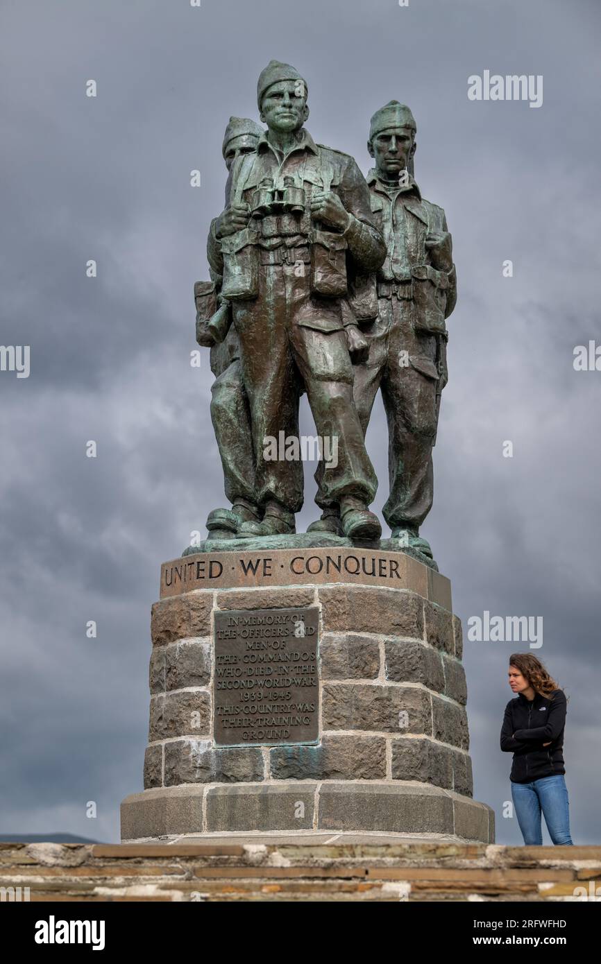 Le mémorial Commando à Spean Bridge dans les Highlands, Royaume-Uni. Banque D'Images