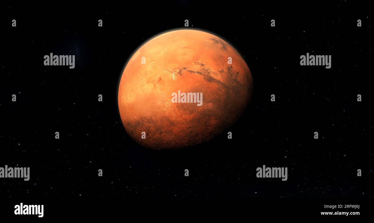 Planète rouge Mars dans l'espace. Banque D'Images