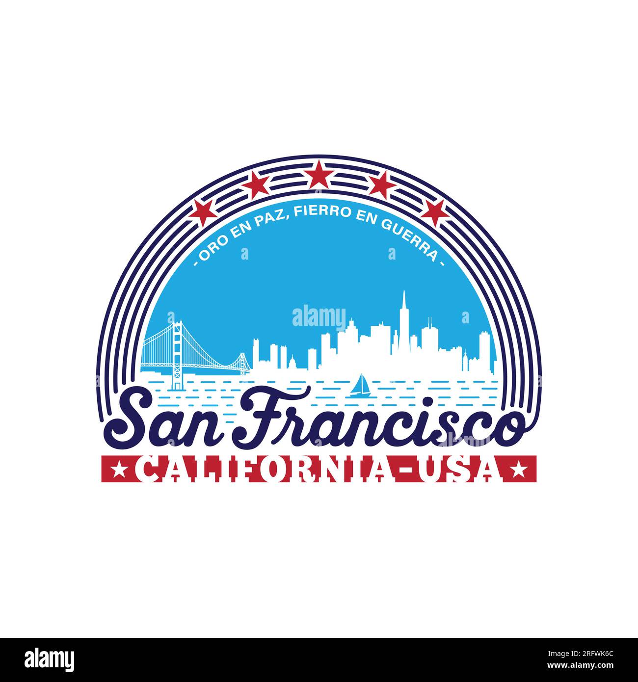 San Francisco, Californie. Modèle de conception de logo. Vecteur et illustration. Illustration de Vecteur