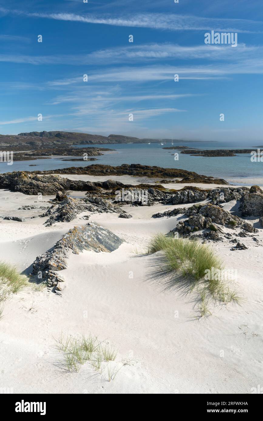 Silver Sands of Oronsay, Tidal Island au large de Colonsay, Écosse. Banque D'Images