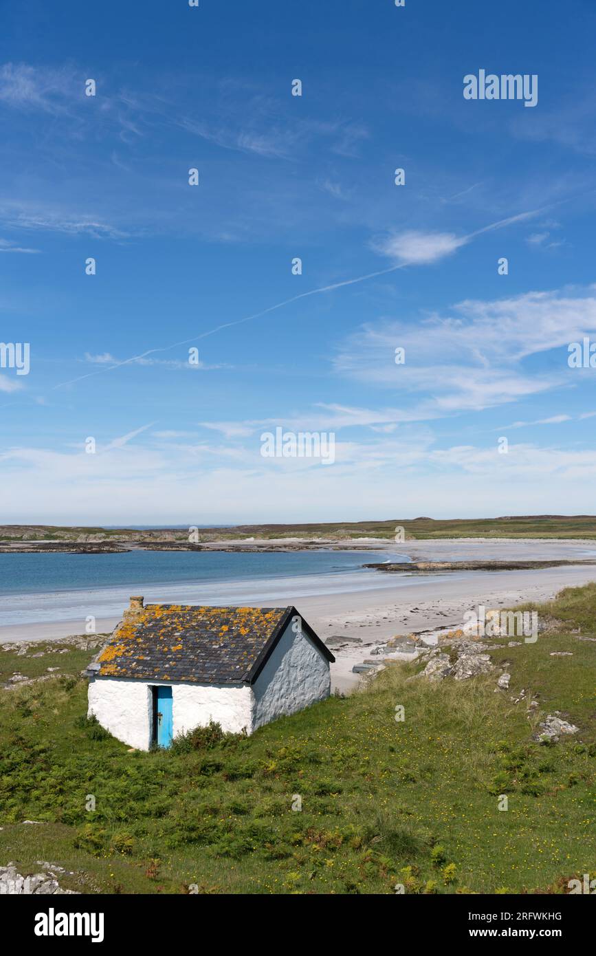 Old Kelper's cottage, Oronsay, Colonsay, Écosse Banque D'Images