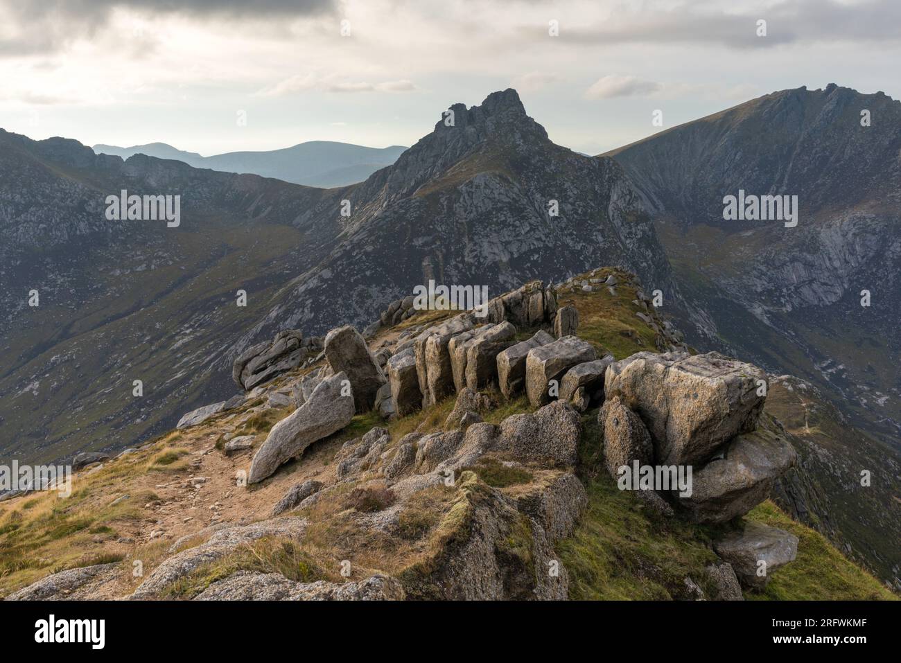 Regardant le long de la crête de Goatfell, île d'arran Banque D'Images