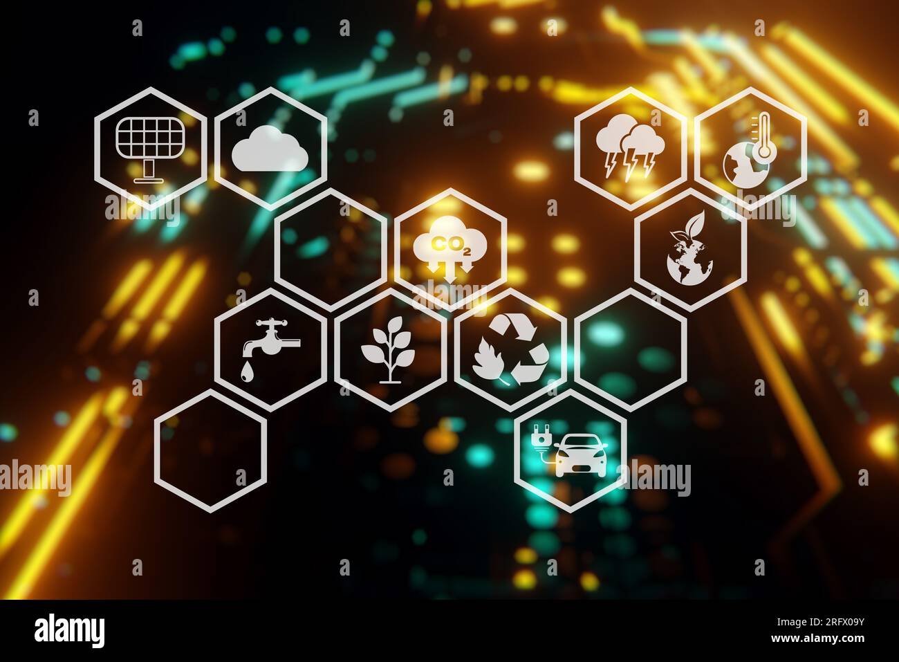 Concept de gestion des écosystèmes. Le processus complexe de planification, d'organisation et de contrôle des ressources pour répondre aux besoins des clients. Le débit efficace. Banque D'Images