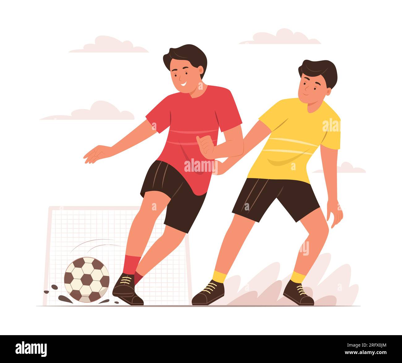 Football hommes jouant au football pour Sport concept Illustration Illustration de Vecteur
