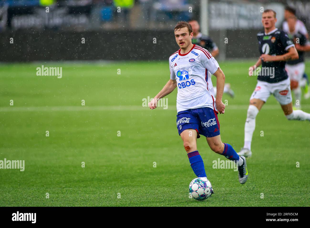 Drammen, Norvège, 05 août 2023. Daniel Håkans de Vålerenga a marqué le premier but du match entre Strømsgodset et Vålerenga au Marienlyst Stadion à Drammen. Crédit : Frode Arnesen/Alamy Live News Banque D'Images