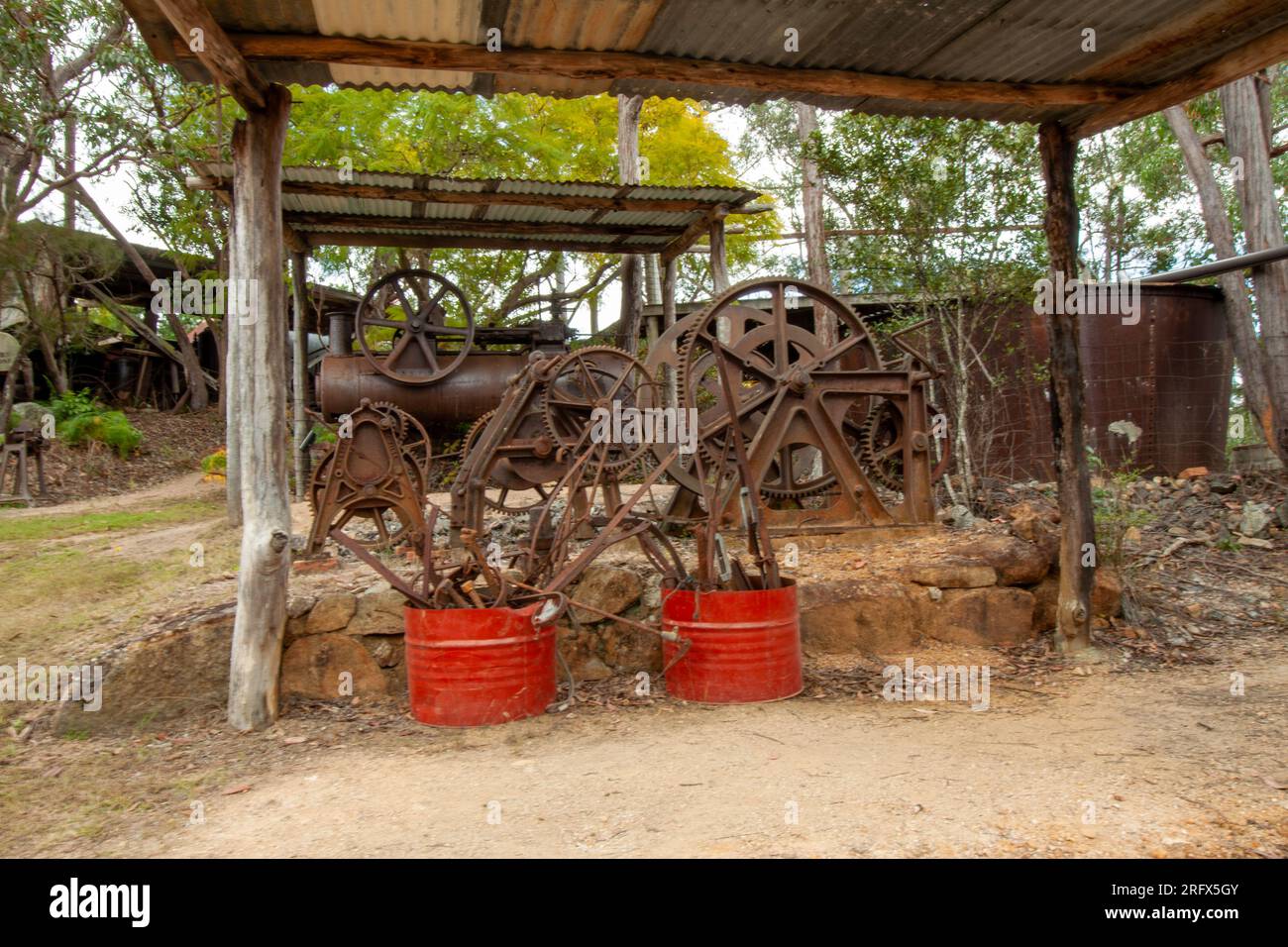 Old Farm Machinery, Herberton, Australie. Banque D'Images