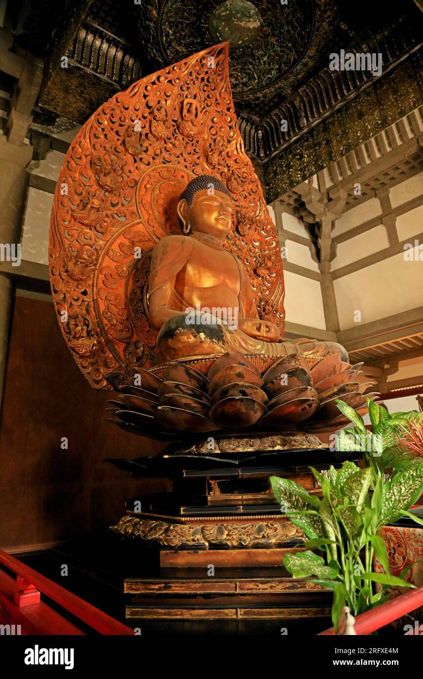 Bouddha au temple Byodo-in Banque D'Images