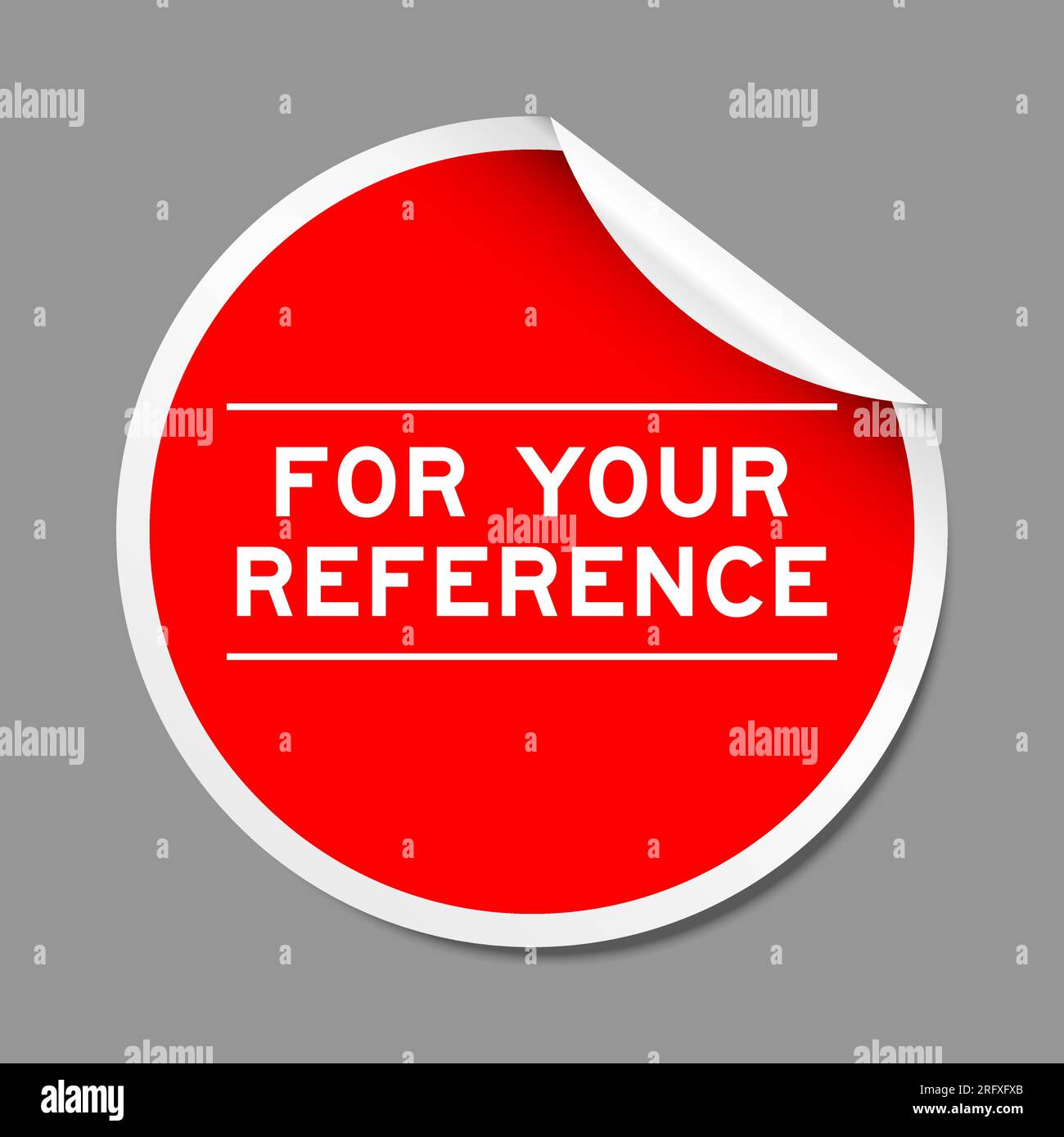 Étiquette autocollante de couleur rouge avec mot pour votre référence sur fond gris Illustration de Vecteur