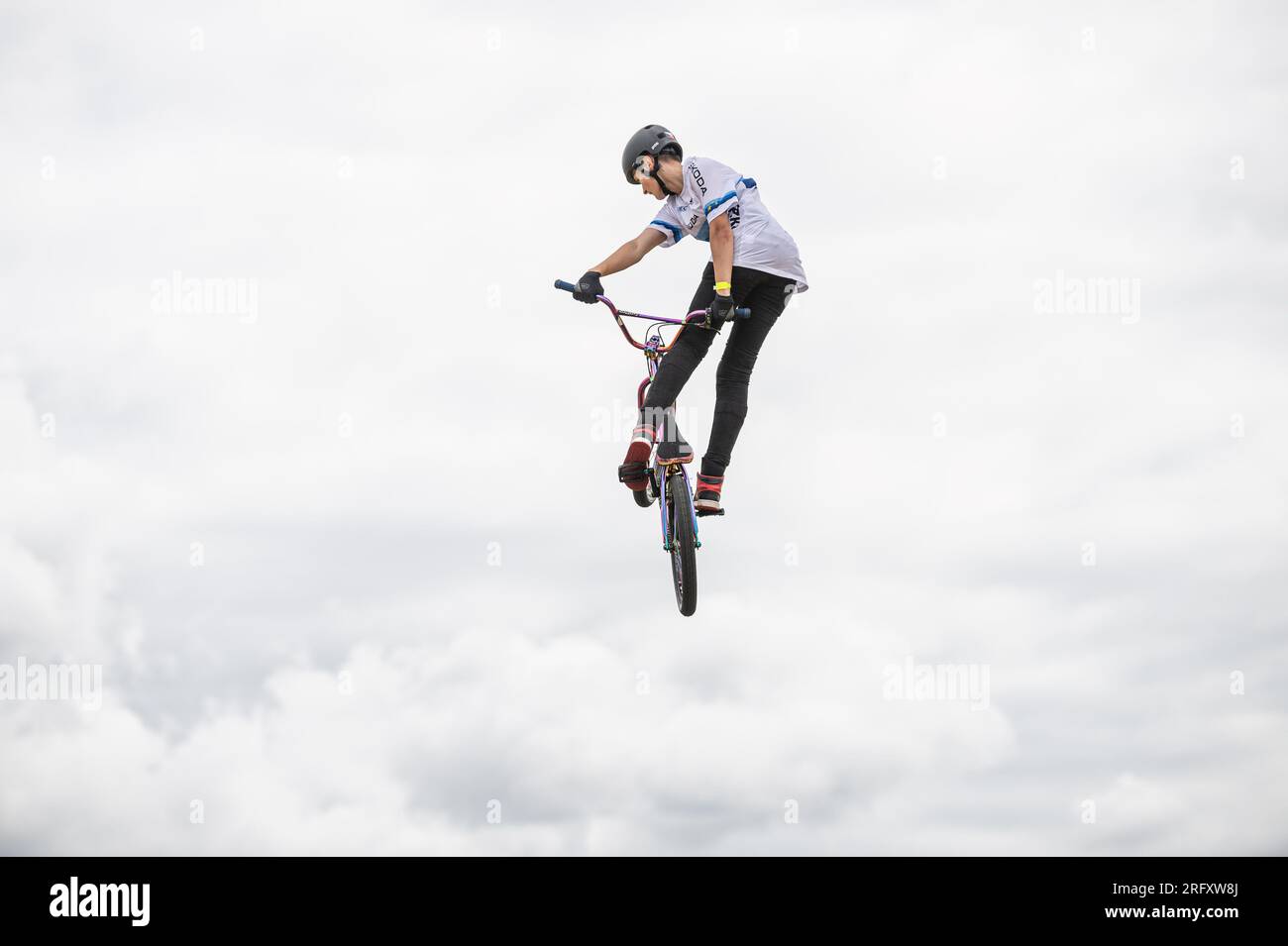 Championnats du monde de cyclisme UCI 2023 Glasgow, maillot de champion d'Europe, BMX freestyle, BMX, cyclisme, Iveta Miculycova, le 6 août 2023, Glasgow, BRI Banque D'Images