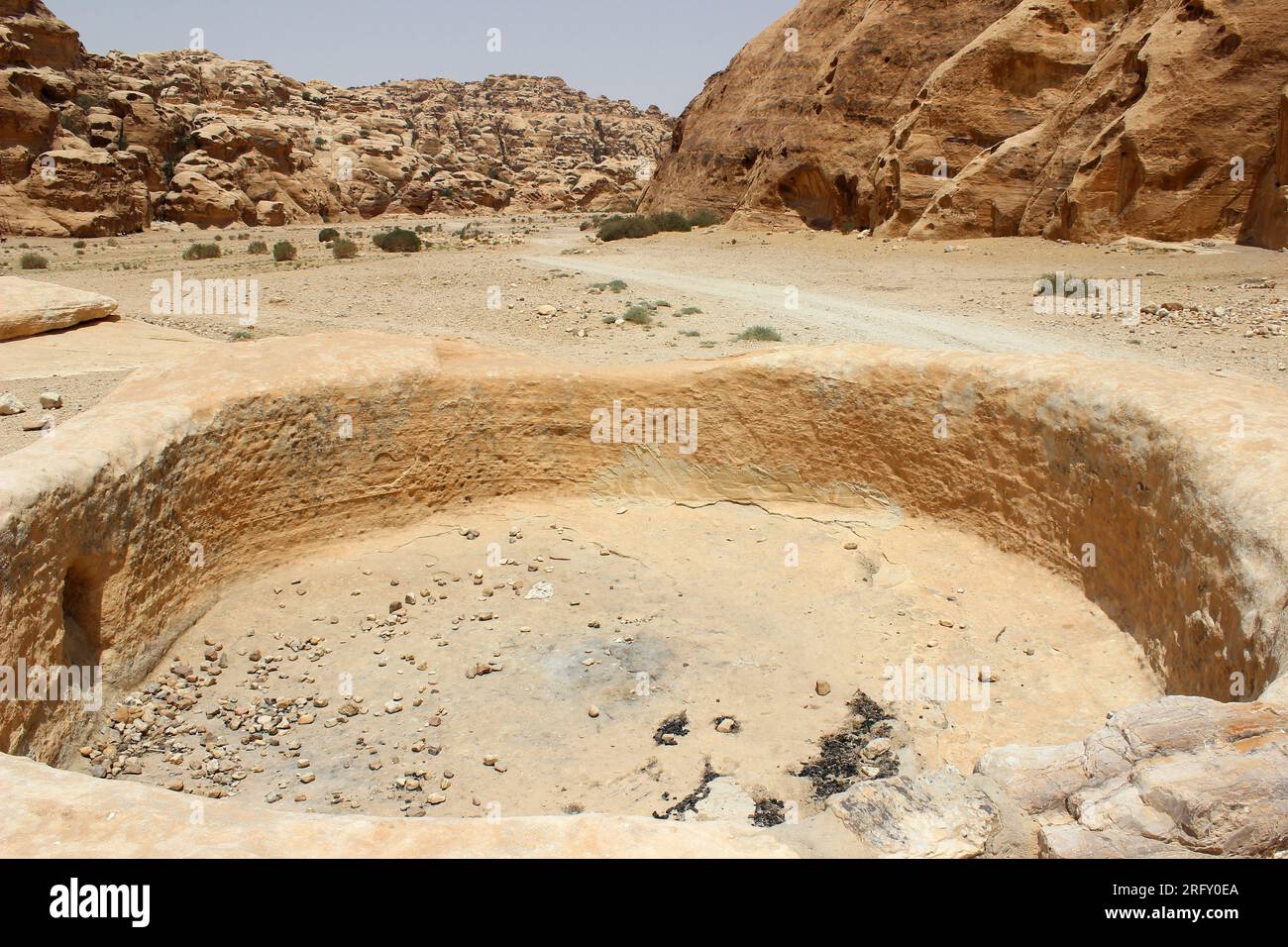 Réservoir d'eau à Al-IMTI Canyon - un grand marché ouvert pour les caravanes sur leur chemin vers et depuis Petra, Jordanie Banque D'Images