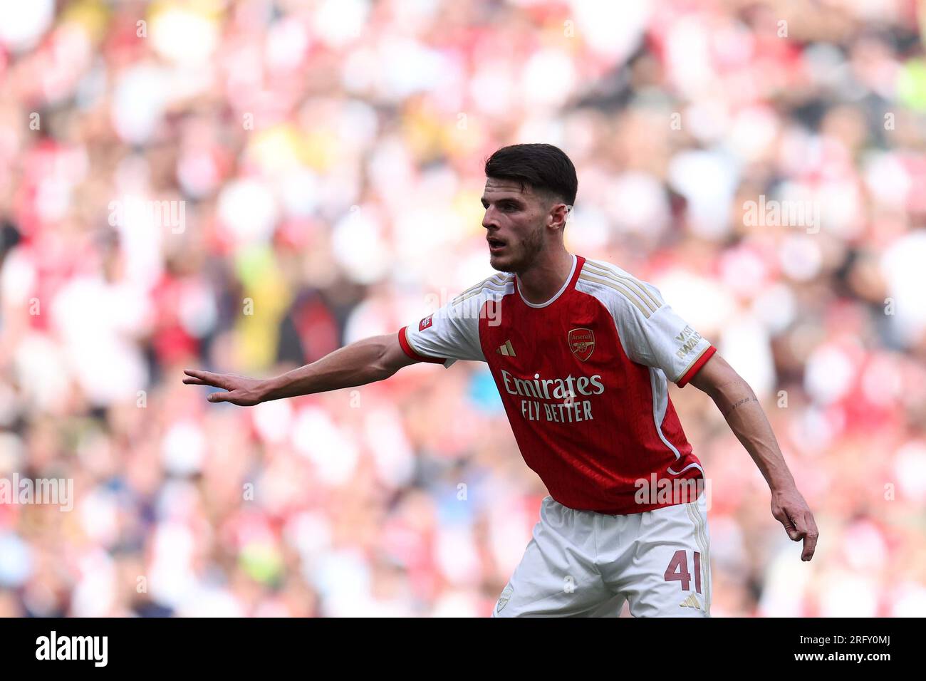 Londres, Royaume-Uni. 06 août 2023. Declan Rice d'Arsenal. FA Community Shield Match, Arsenal v Manchester City au stade de Wembley à Londres le dimanche 6 août 2023. Usage éditorial uniquement. photo par Andrew Orchard/Andrew Orchard photographie sportive/Alamy Live News crédit : Andrew Orchard photographie sportive/Alamy Live News Banque D'Images