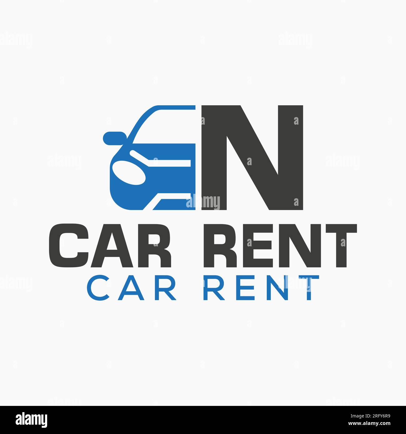 Modèle de conception de logo Letter N Rent car. Symbole du logo automobile Illustration de Vecteur