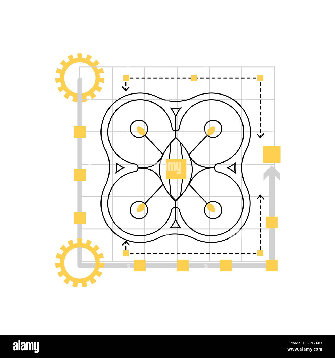 Drone aérien à distance. Future technologie innovante, illustration vectorielle d'intelligence artificielle Illustration de Vecteur