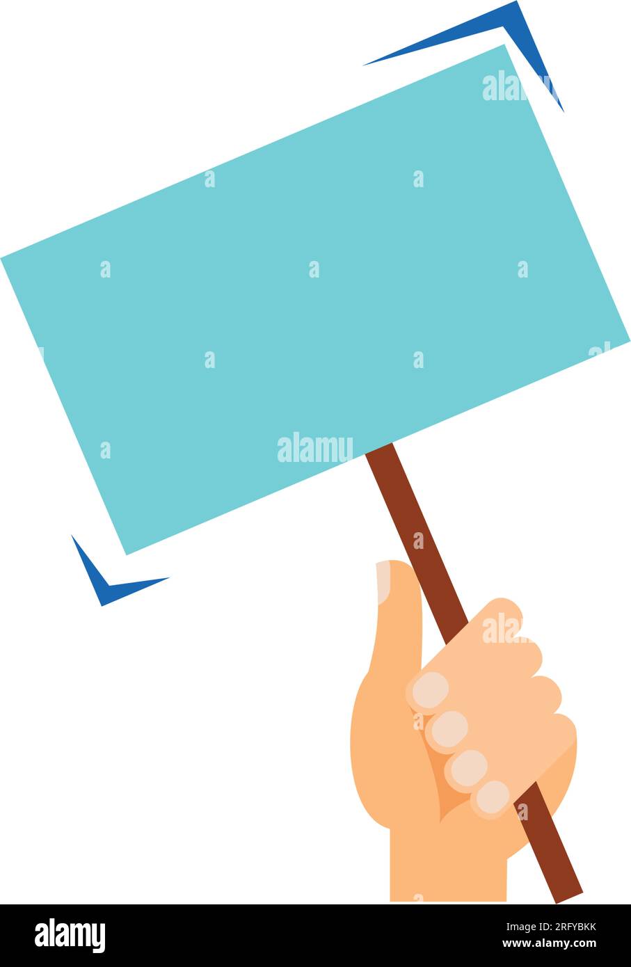 Main tenant l'icône vectorielle de bannière de protestation Illustration de Vecteur