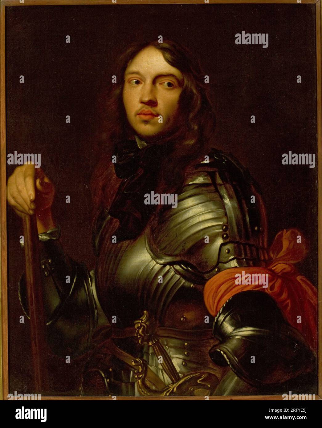 Portrait d'un jeune homme en armure par Anthony van Dyck Banque D'Images