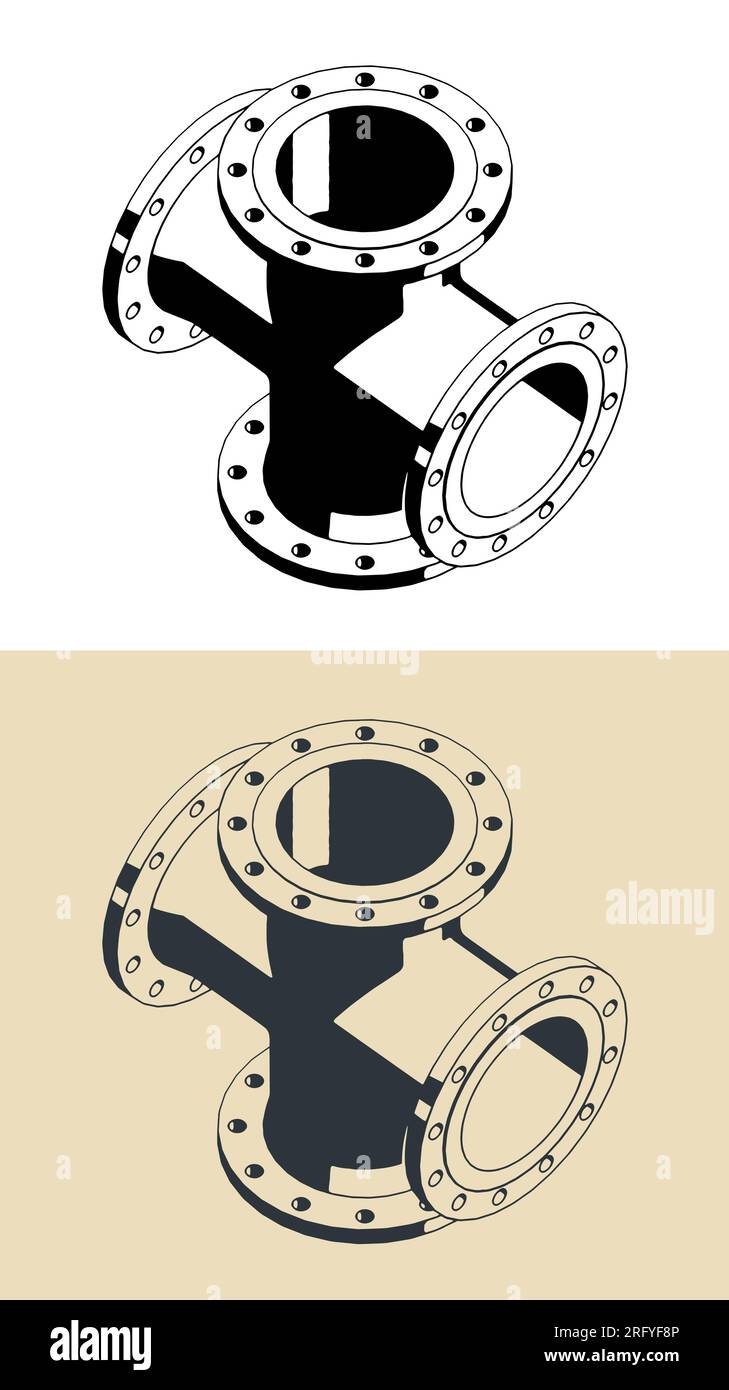Illustrations isométriques vectorielles stylisées de croix à bord tombé Illustration de Vecteur