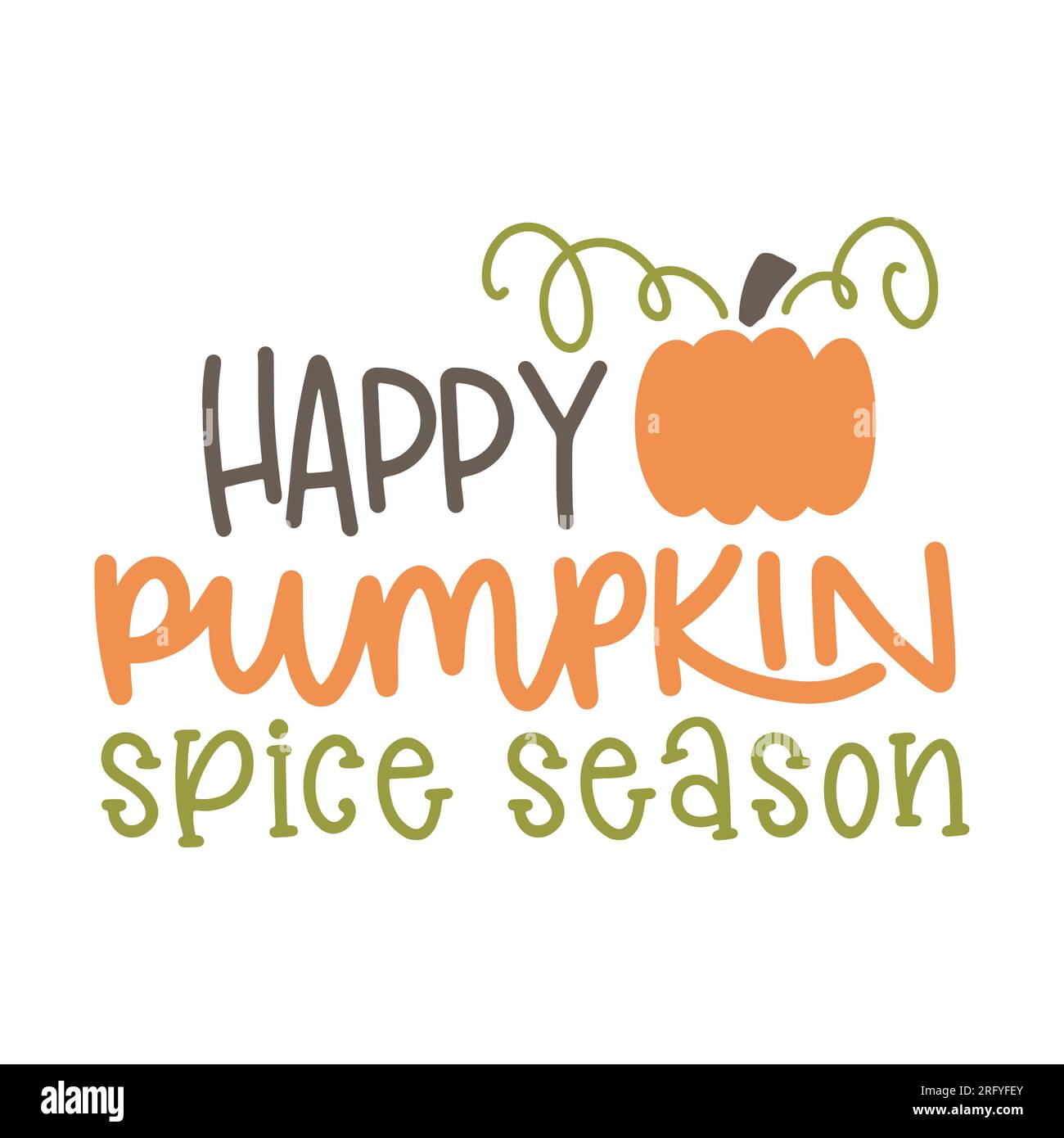 Happy Pumpkin Spice Season, conception de t-shirt typographie, impression de t-shirt, conception de t-shirt lettrage, conception de t-shirt Silhouette, art, noir, cal Illustration de Vecteur