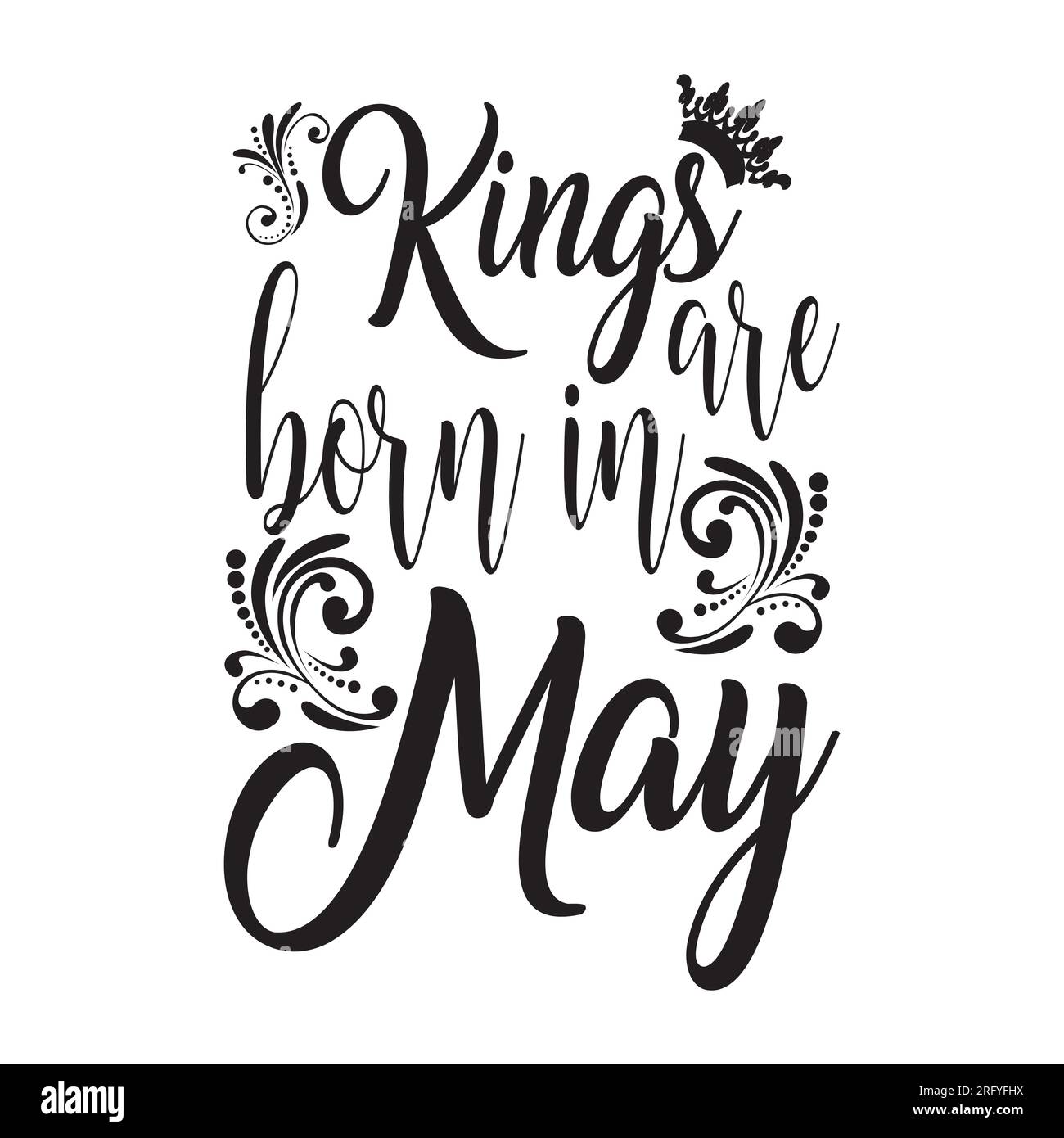 Kings Horn on May, typographie t-shirt design, t-shirt imprimé, t-shirt design, lettrage t t-shirt design, Silhouette t-shirt design, art, noir, calligraphie, Illustration de Vecteur