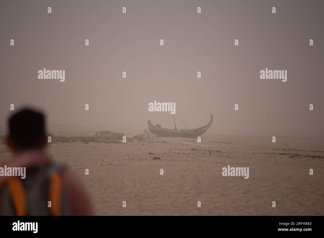 Au milieu de la beauté sauvage des dunes balayées par le vent, la tempête féroce de la nature danse avec la mer, créant une symphonie fascinante de puissance et de grâce Banque D'Images