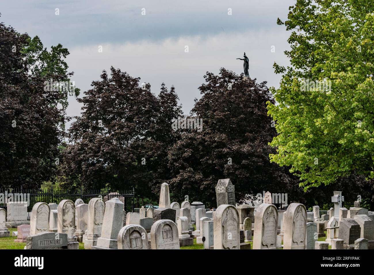 Pierres tombales historiques au cimetière d'Evergreen, Gettysburg, Pennsylvanie États-Unis Banque D'Images