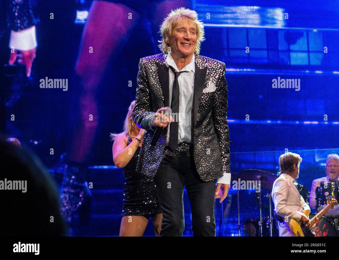 Chula Vista, États-Unis. 05 août 2023. 5 août 2023, Chula Vista, Californie, États-Unis : ROD STEWART se produit en concert au North Island Credit Union Amphitheatre. (Image de crédit : © K.C. Alfred/ZUMA Press Wire) À USAGE ÉDITORIAL SEULEMENT! Non destiné à UN USAGE commercial ! Crédit : Zuma Press/Alamy Live News Banque D'Images