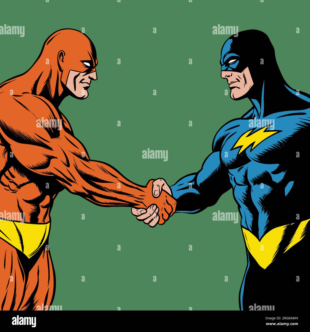 Concept de poignée de main super-héros Illustration de Vecteur