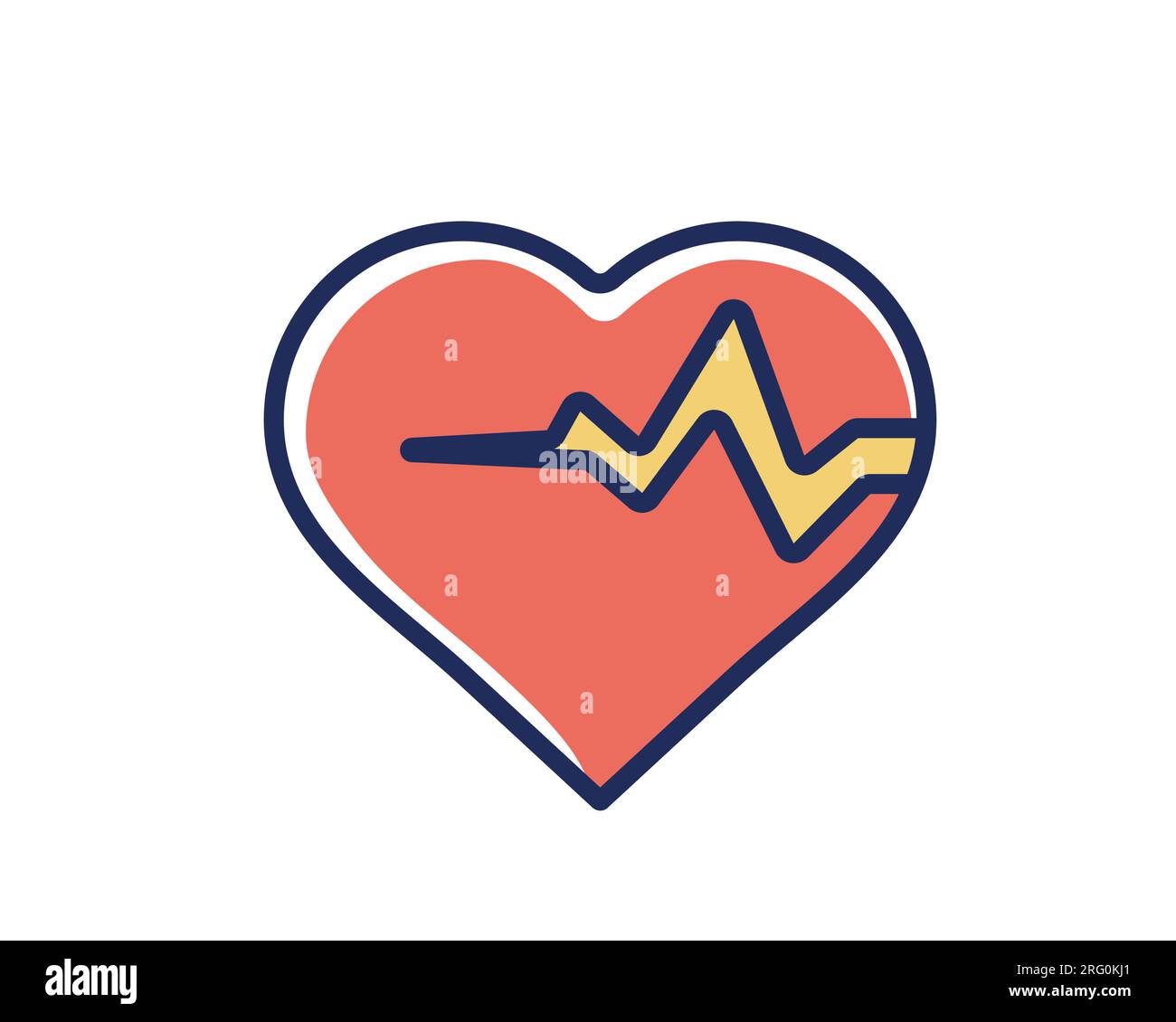 Conception d'icône de style de remplissage de ligne de coeur de clinique d'examen d'aide d'urgence de santé de soins médicaux et thème de patient illustration vectorielle Illustration de Vecteur