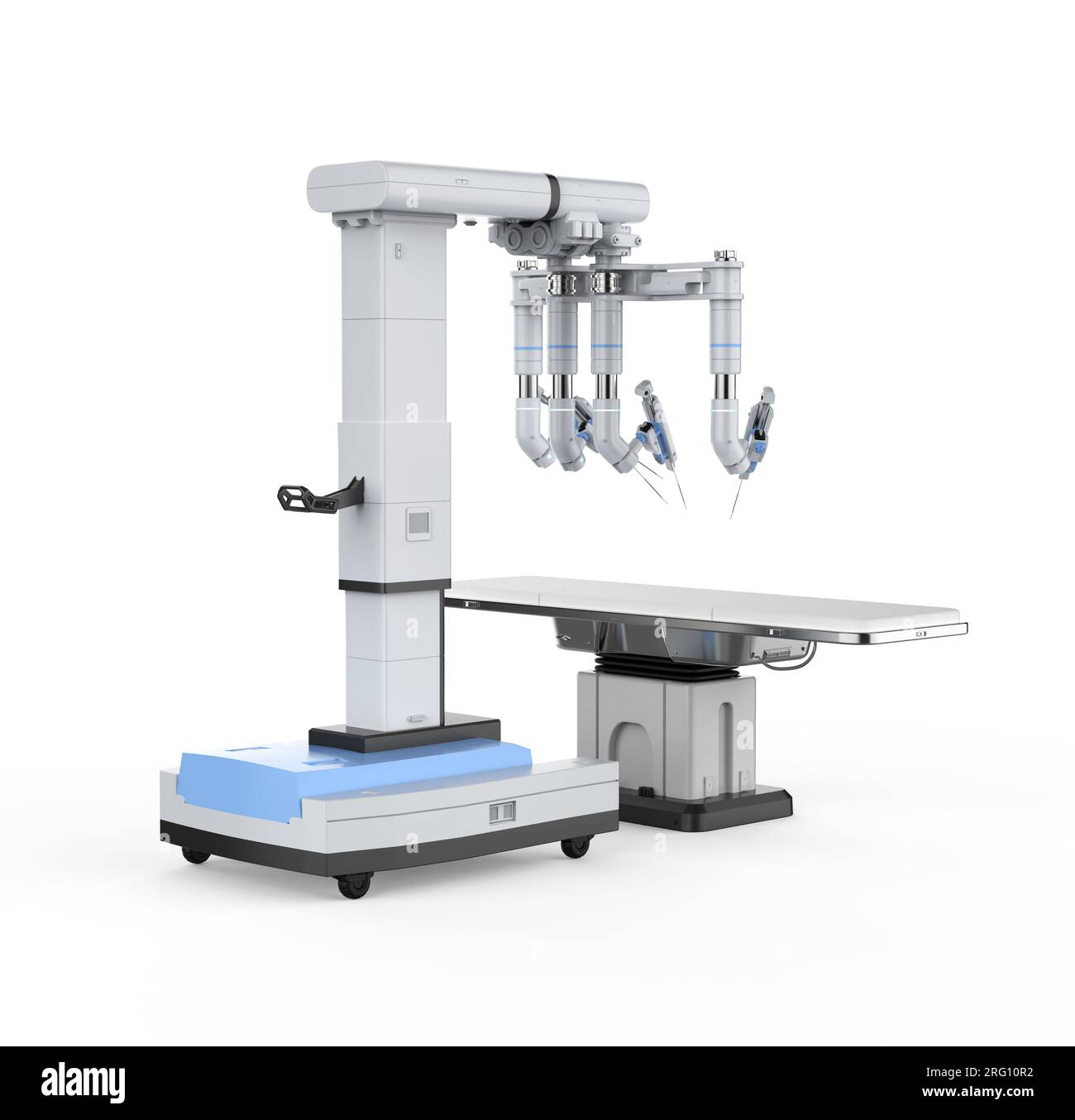 rendu 3d chirurgie assistée robotisée isolée sur fond blanc Banque D'Images