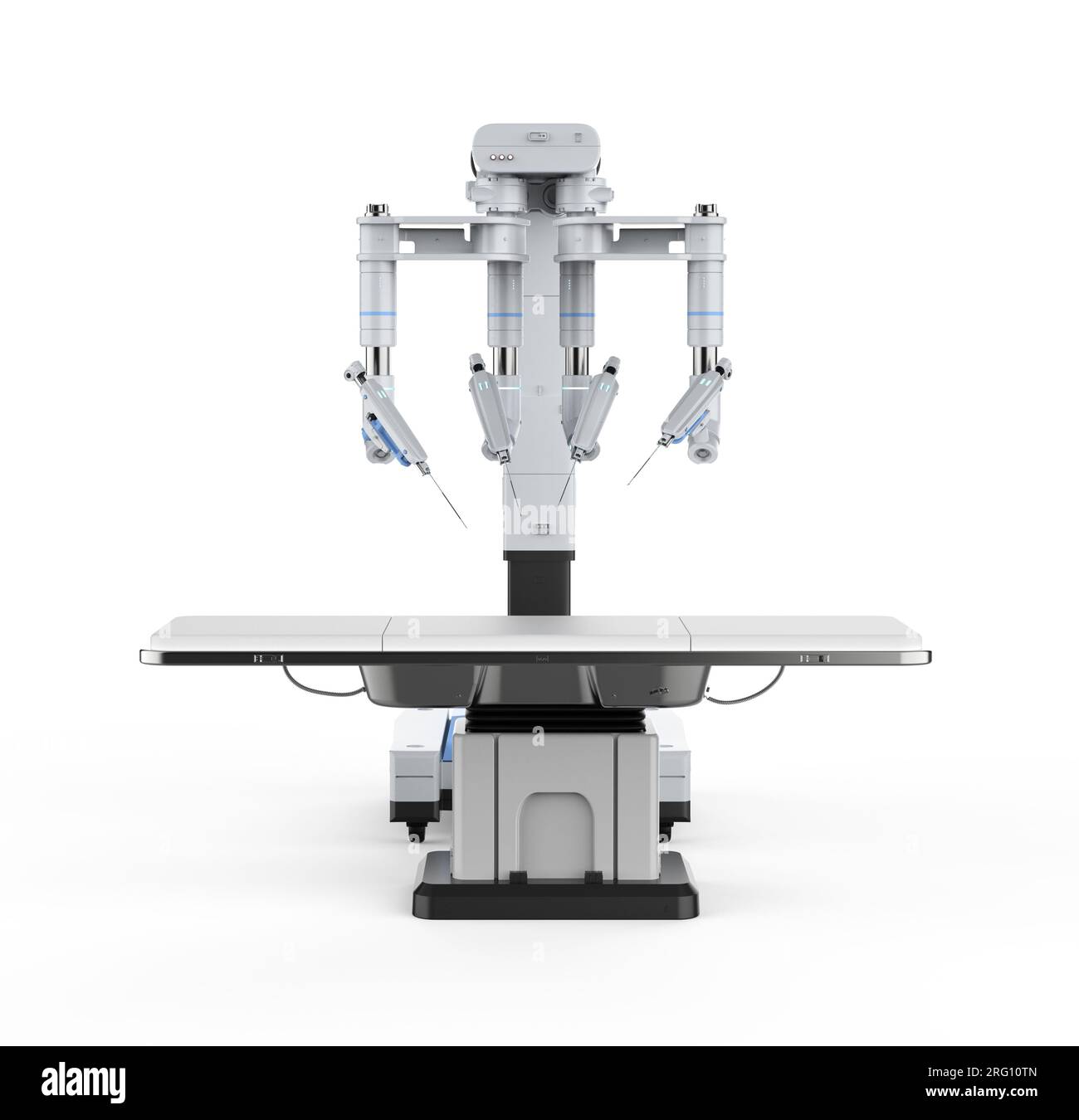 rendu 3d chirurgie assistée robotisée isolée sur fond blanc Banque D'Images