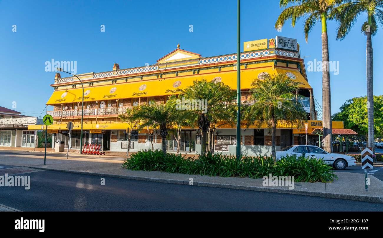 Le Metro Hotel dans le quartier des affaires de Bundaberg dans le queensland, en australie Banque D'Images
