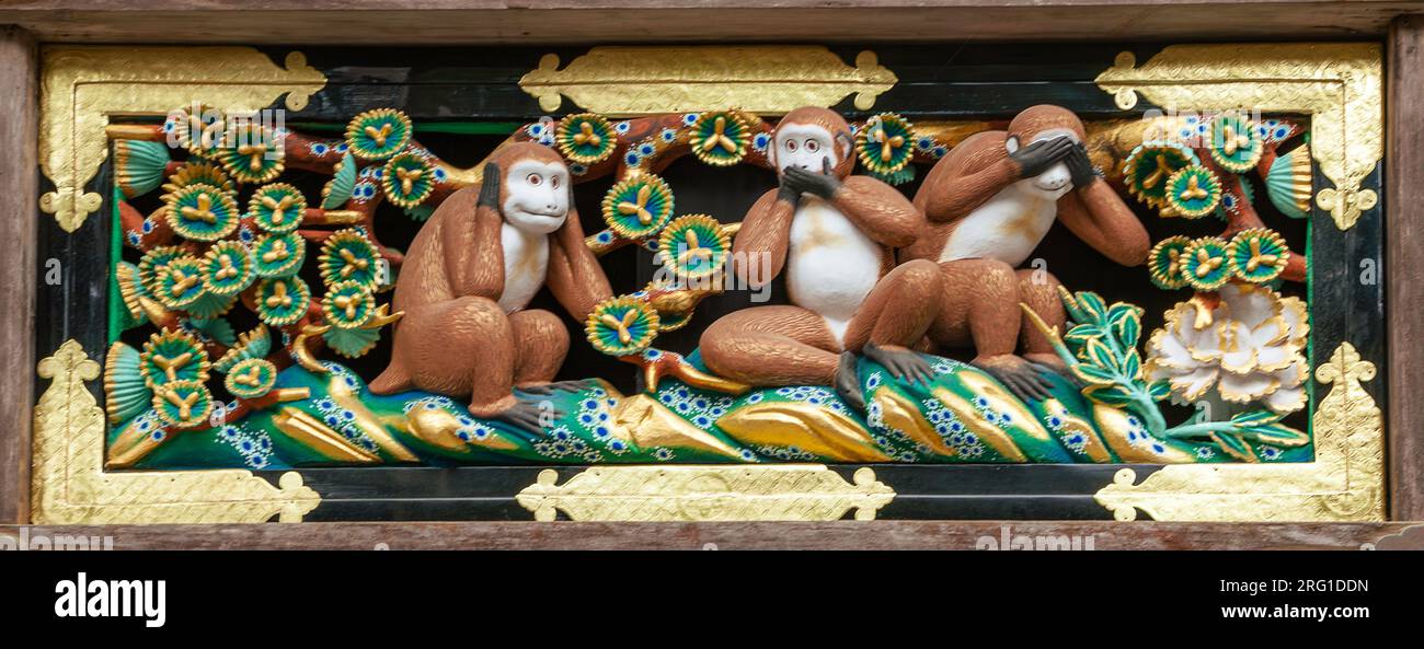 Trois Singes Sages Banque D'Images