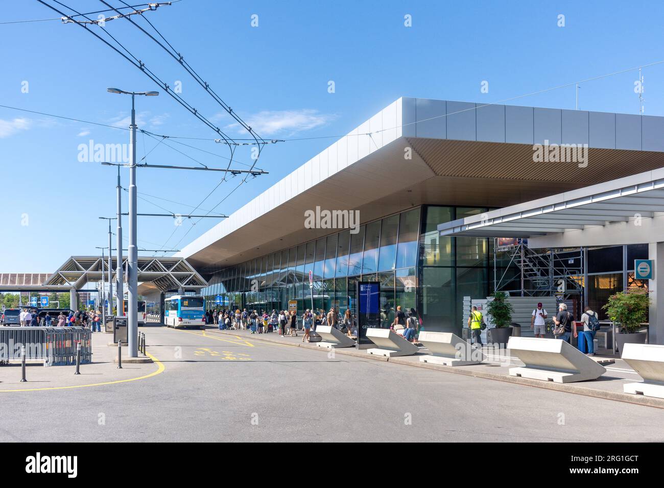 Niveau départ à l'aéroport de Genève (Genève aéroport), le Grand-Saconnex, Genève (Genève) Canton de Genève, Suisse Banque D'Images
