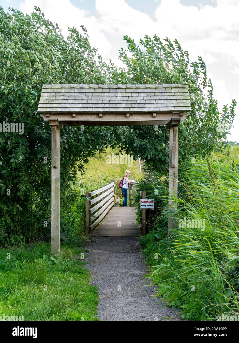 Porte de la rivière Witham depuis Cheery Fields Cherry Willingham, Lincolnshire, Angleterre, Royaume-Uni Banque D'Images