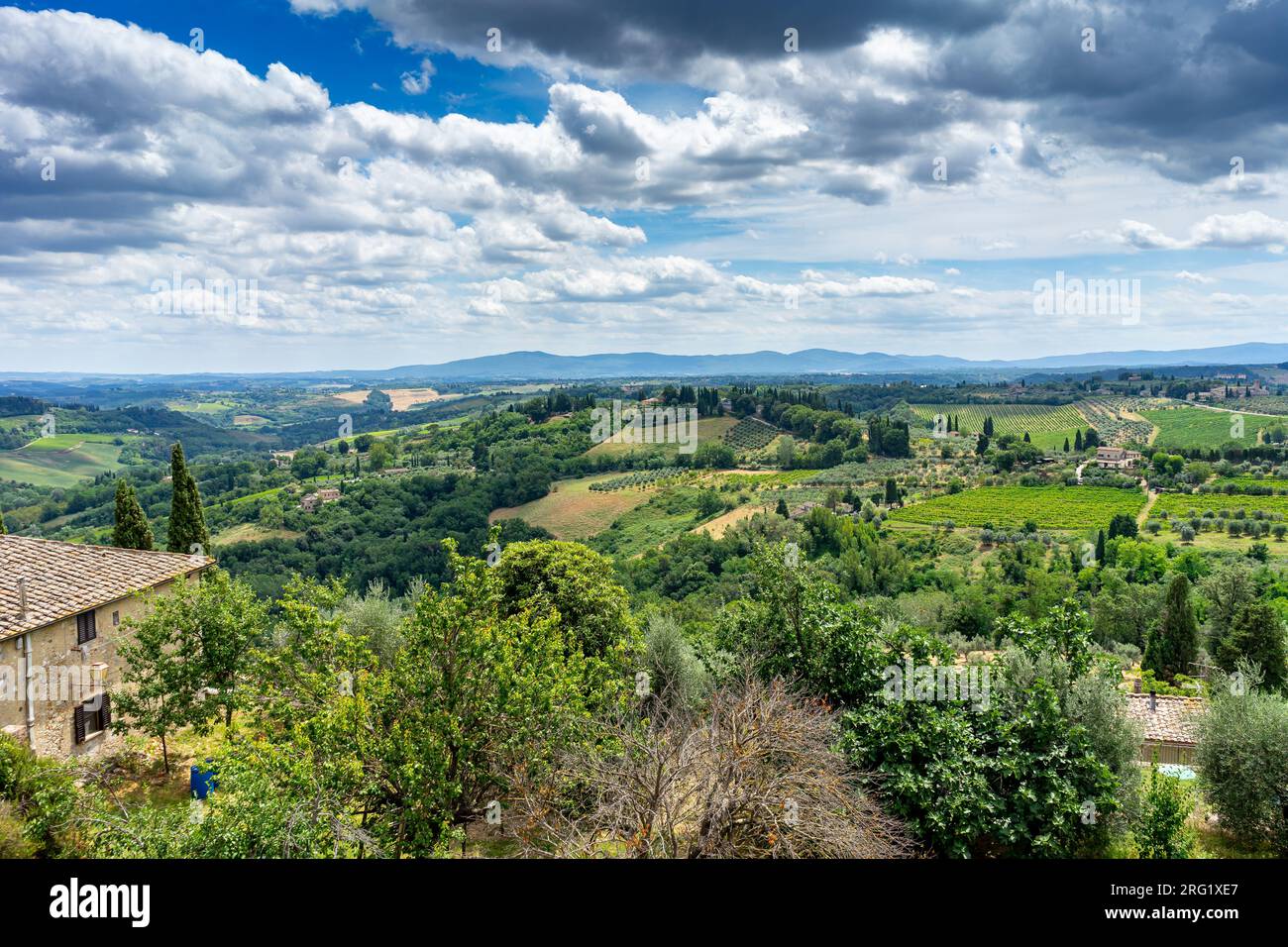 vue sur les collines de la région toscane, italie Banque D'Images